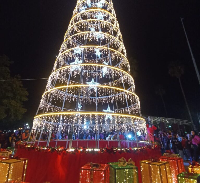 ILUMINA MEGA PINO NAVIDEÑO ALEGRÍA DE LOS NAVOJOENSES